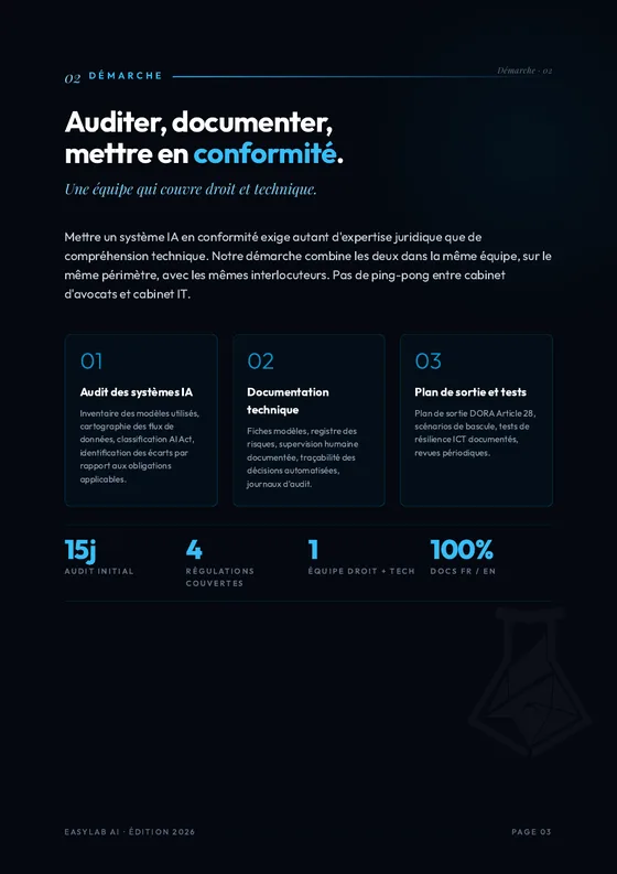 Page 3 de la brochure&nbsp;: auditer, documenter, mettre en conformité