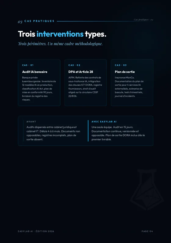 Page 4 de la brochure&nbsp;: trois interventions types