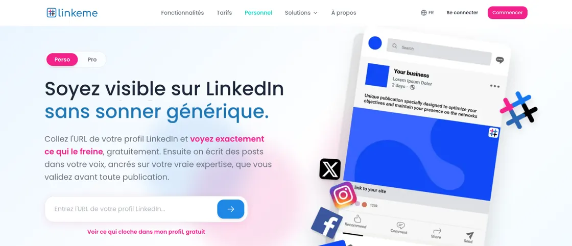 Linkeme home page