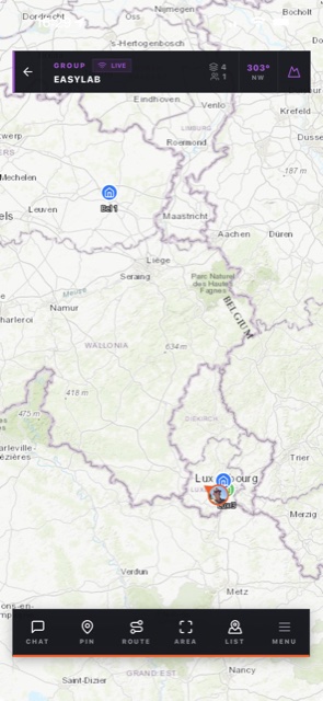 Application tactique Spectre : carte du groupe EASYLAB